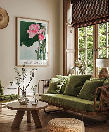 Çerçevesiz Poster Ohara Koson Çiçek Açan Lotus