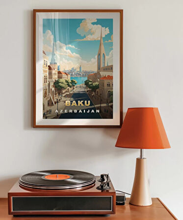 Çerçevesiz Poster Bakü’nün Modern ve Tarihi Yüzü