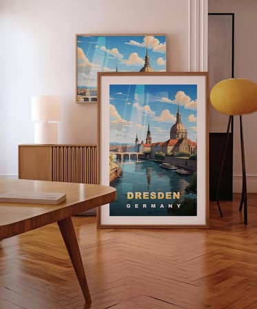 Çerçevesiz Poster Dresden Almanya Ufuk Çizgisi