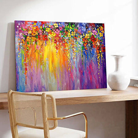 Renk Dolu Çiçekler Kanvas Tablo