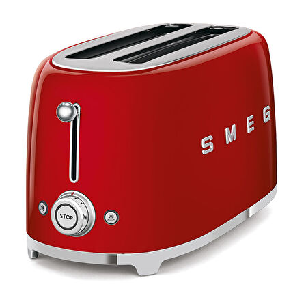 Smeg Kırmızı Isı Ayarlı Kettle ve 2x4 Ekmek Kızartma Makinesi Seti