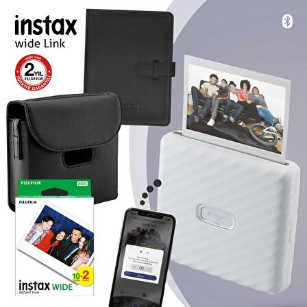 Instax Wide Link Beyaz Akıllı Telefon Yazıcısı ve Hediye Seti 1