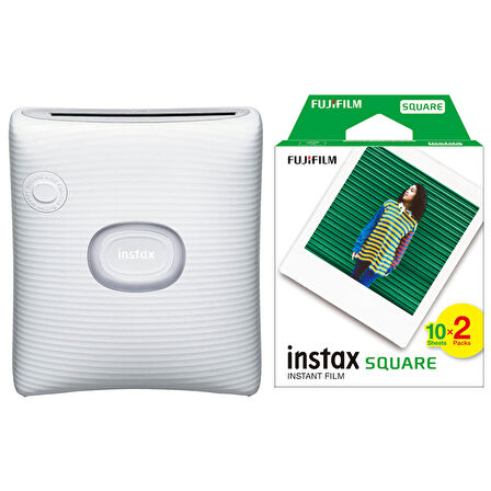 Instax SQ Link Beyaz Ex D Akıllı Telefon Yazıcısı ve 20'li Film