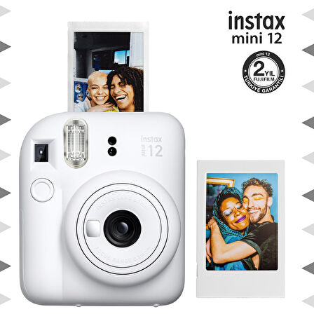 Instax mini 12 Beyaz Fotoğraf Makinesi ve Fotoğraf Çerçeve Seti