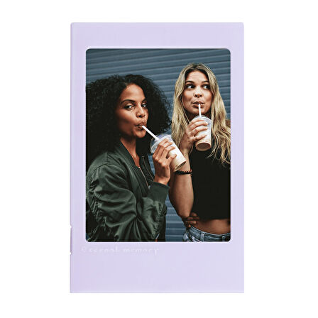 Instax mini 12 Lila Fotoğraf Makinesi-Çerçeve ve 20'li mini Film Seti