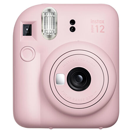 Instax mini 12 Pembe Fotoğraf Makinesi-10'lu Film-Çerçeve ve Deri Kılıf Seti