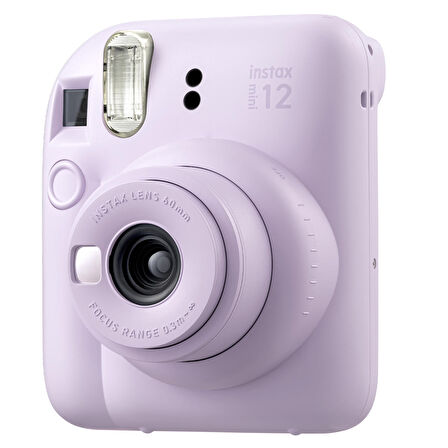 Instax mini 12 Lila Fotoğraf Makinesi-10'lu Film ve Şeffaf Kılıf Seti