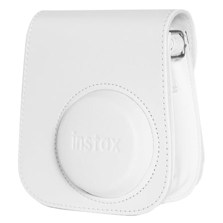 Instax mini 12 Beyaz Fotoğraf Makinesi-20'li Film-Çerçeve-Kare Albüm ve Deri Kılıf Seti