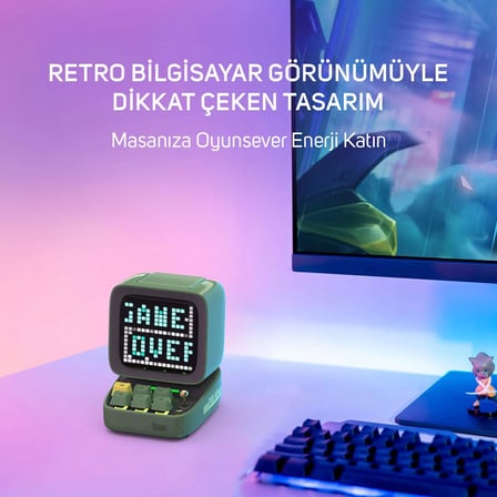 Divoom Ditoo Pro Yeşil Bluetooth Hoparlör ve Pixoo-64 Led Ekran Seti