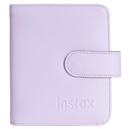 Instax mini 12 Lila Fotoğraf Makinesi-20'lu Film-Kare Albüm ve Şeffaf Kılıf Seti