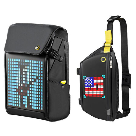 Divoom Pixoo Backpack-M ve Slingbag Led Çanta Seti