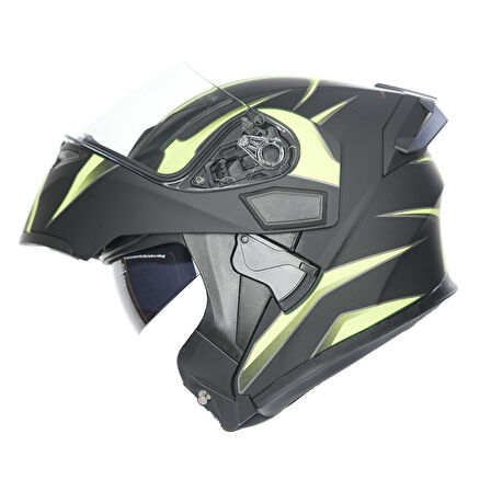 RHKC 902 Çene Açılır Vizörlü Kask Siyah/Sarı