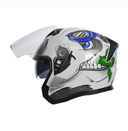 RHKC 528 Çenesiz Vizörlü Yazlık Kask Panda