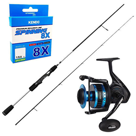 YekOutdoor Üst Düzey Okuma Spin Olta Seti  Okuma Helios SX Spin 2,70cm 15-45 gr 2 Parça Spin Kamışı&Okuma Azores ZXP-4000 Olta Makinesi