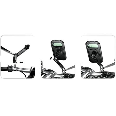 Nukrotech M18-53 Telefon Tutucu Su Geçirmez Ayna Bağlantılı