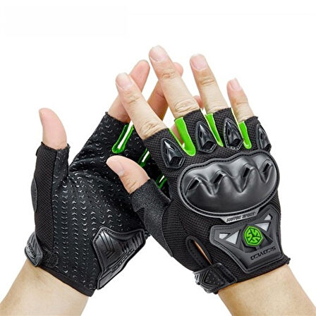 Scoyco MC29D Yarım Korumalı Motosiklet Eldiveni Siyah/Yeşil