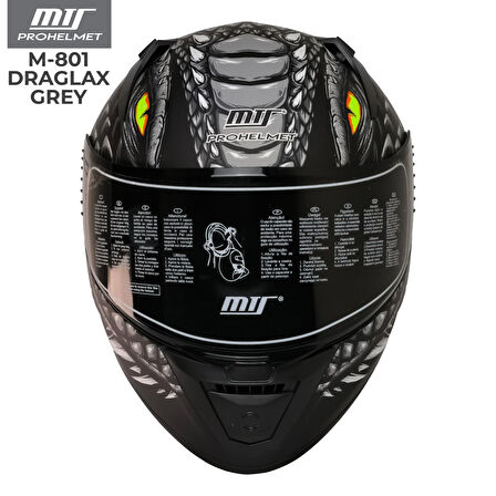 MTS 801 Draglax Grey Full Face Motosiklet Kaskı