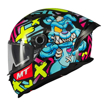 MT Braker SV FF128SV Crazy Teddy B7 Parlak Full Face Motosiklet Kaskı