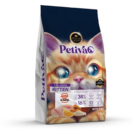 Petiva Yavru Balıklı Kedi Maması 1.5 Kg