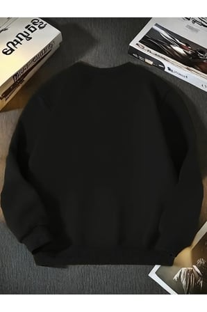 Unisex Gerbera Papatya Baskılı Bisiklet Yaka Sweatshirt