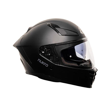 Nukro 853 Solid Matt Black Full Face Motosiklet Kaskı