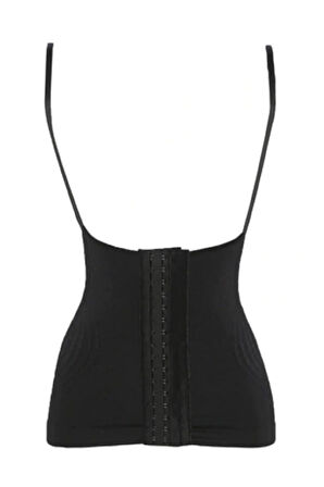 Kadın Siyah Agraflı Göğsü Açık Atlet Korse 2030