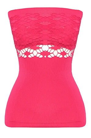 Kadın Pembe Straplez Toparlayıcı Korse Atlet 5035f