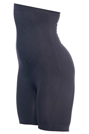 Kadın Siyah Yüksek Bel Desenli Boxer Korse 2077