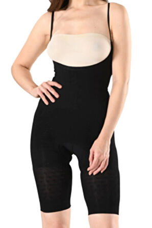 Kadın Siyah Özel Tasarım Paçalı Boy Korse 2038