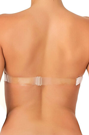 Kadın Beyaz Sırtı Şeffaf Destekli Straplez Sütyen 702