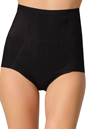 Kadın Siyah Göbek Balen Destekli Slip Korse 2931