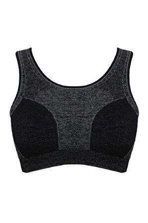 Kadın Siyah Çift Kat Sporcu Toparlayıcı Büstiyer Sütyen 4026