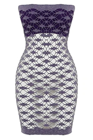 Kadın Mor Straplez Seamless Korse Atlet 5034