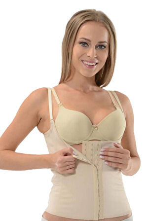 Kadın Bej Askılı Agraflı Bel Korse 2875