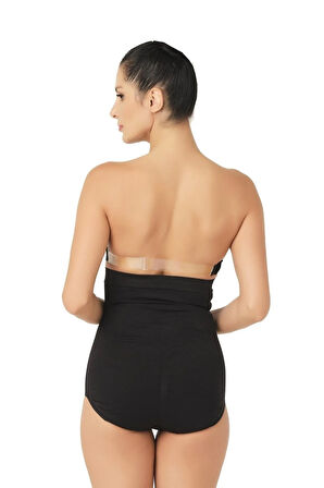 Kadın Siyah Yüksek Bel Slip Pop Up Korse 2005