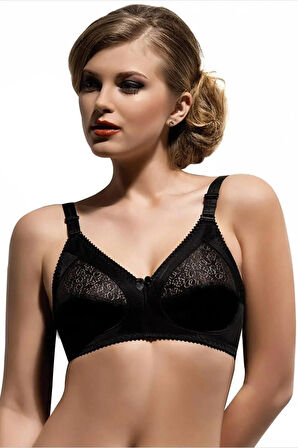 Kadın Siyah Mınımızer Dantelli Toparlayıcı Sütyen 111