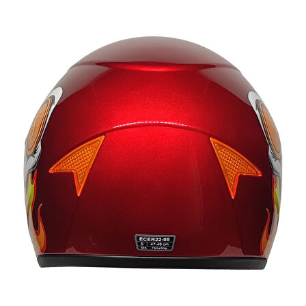 MTS Full Face Motosiklet Çocuk Kaskı K6 Skull Red