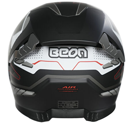 Beon B-507 Full Face Motosiklet Kaskı FF05 Siyah/Beyaz/Gri