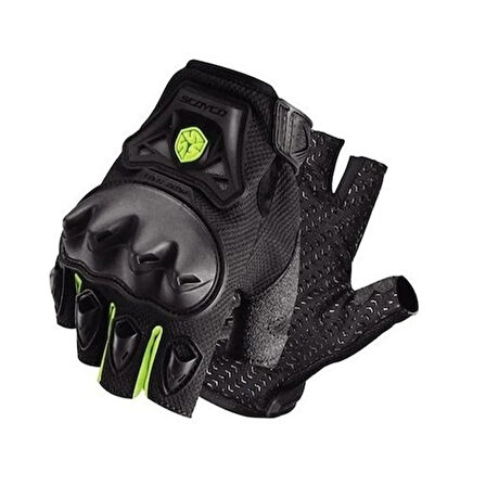 Scoyco MC29D Yarım Korumalı Motosiklet Eldiveni Siyah/Yeşil