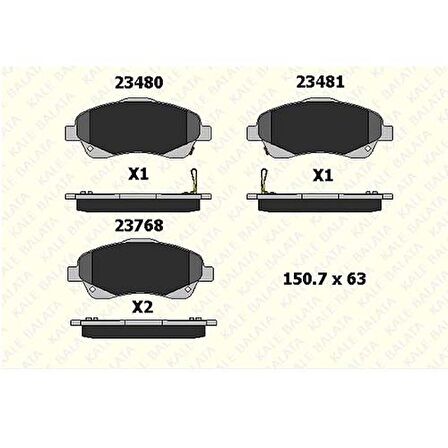 KALE BALATA FREN BALATASI ÖN TOYOTA AVENSIS (T25) 2003-2008 -  VERSO (R1) 2004-2008 1.6-1.8-2.0-2.0 D4D - 04465-05140