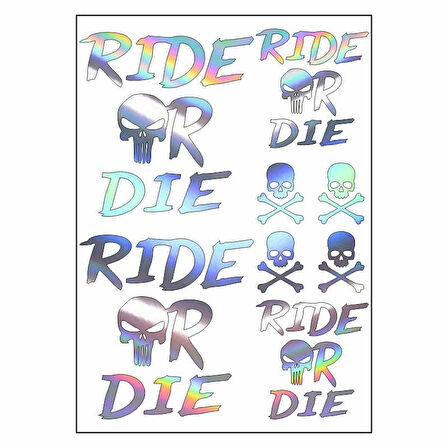 Gogo A4 Sticker Set Hologram Ride or Die-123