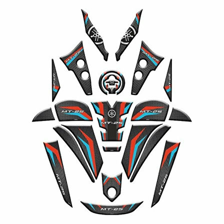 Gogo Yamaha MT25 (2020-2024) Full Tank Pad Set 010