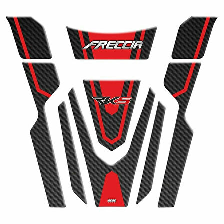 Gogo RKS Freccia 150 Tank Pad Set 005 Karbon/Kırmızı
