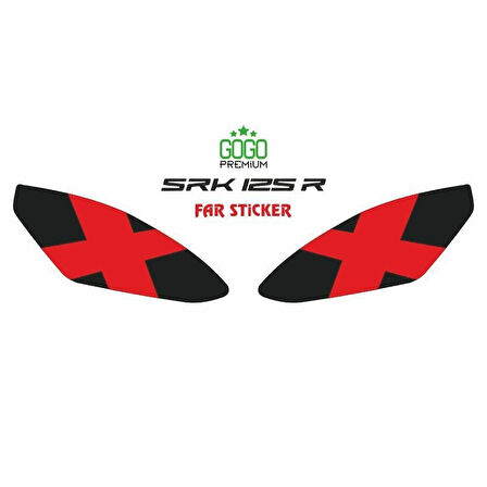 Gogo Far Sticker Kırmızı X Desen - RKS SRK 250 R (2023-2025)