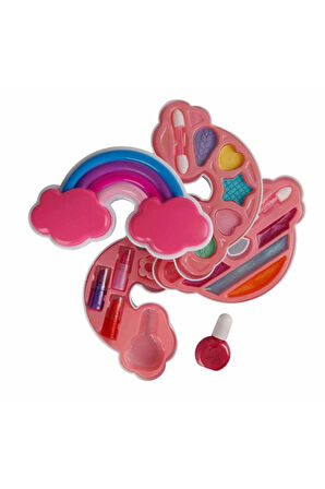 Gökkuşağı Şekilli 3 Katlı Makyaj Güzellik Seti