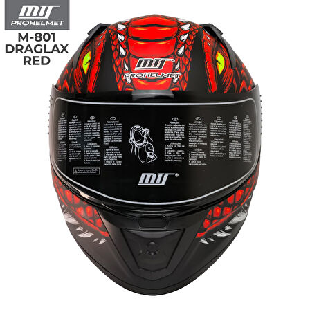 MTS 801 Draglax Red Full Face Motosiklet Kaskı