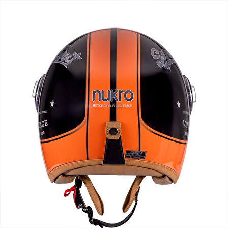 Nukro B-108 Super Sport Black Orange Yazlık Motosiklet Kaskı