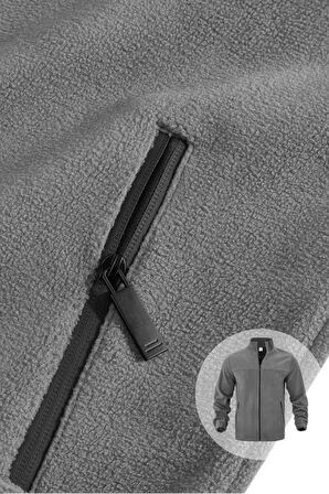 Genıus Store Erkek Polar Bato Yaka Tam Fermuarlı Cepli Polar BATO-POLAR