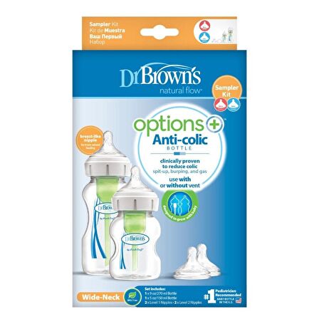 Dr Brown's Geniş Ağız Options 2li PP Biberon Seti 150 ml 270 ml