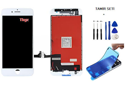 iPhone 8 Lcd Ekran Dokunmatik Orijinal Kalite + TAMİR SETİ + TOZ BANTI  BEYAZ